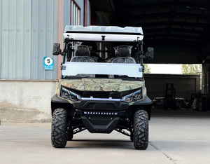 Voiturette de golf électrique 2 places avec caisses de rangement, 4 roues motrices 4x4 tout-terrain, châssis surélevé, haute garde au sol pour terrains accidentés - Product Image 2
