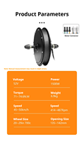 Controlador de Onda Sinusoidal ONYX Wheel 72v 2000W 40a/45a Sw900 Ukc1+ Batería de Litio 52v LCD Motor sin Escobillas para Conversión de Buje Trasero