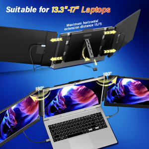 Moniteur triple LCD 1920*1080 pour <span class=keywords><strong>ordinateur</strong></span> portable, directement <span class=keywords><strong>de</strong></span> l'usine, avec extension d'écran Type-C pour <span class=keywords><strong>ordinateur</strong></span> portable - Product Image 2