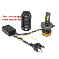 Nuevo Faro LED Tricolor de 12v 6000k 4300k 3000k con Control Remoto, Tubo de Cobre Doble, H1 H4 H7 H8 H11 9005 9006, Ajuste Universal