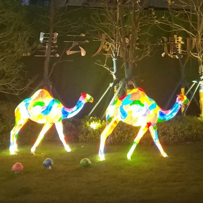 Groothandel 3d Camel Led Licht Gigantische Motief Lichte Producten Tuin Commerciële Kerstversiering Led Lamp Licht