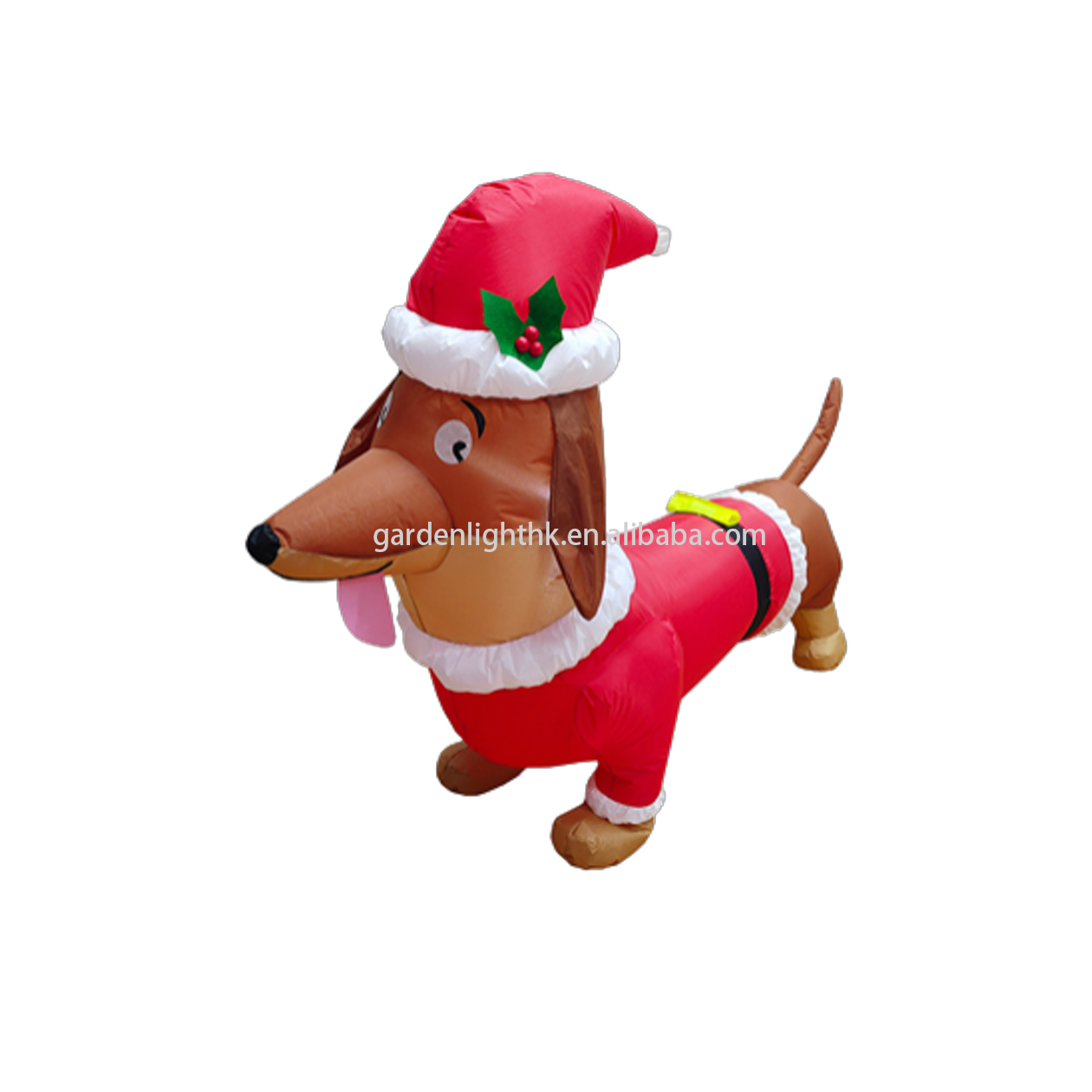 Vondels Kersthanger kleine teckel met kerstmuts