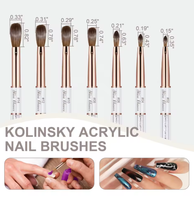 Pinceau à ongles en poils de Kolinsky pour la beauté des ongles, pinceau à strass, pinceau à rayures fines pour le dessin, vente en gros pour les professionnels