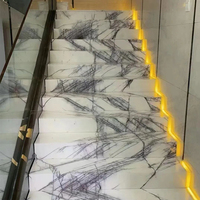 Grande dalle de marbre calcite lilas polie, panneau rétroéclairé, revêtement mural moderne, imperméable, décoration intérieure de luxe pour salle de bain et hôtel