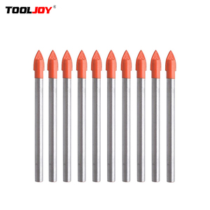 Universal 6mm Ceramic Tile Drill Bits Set 10 Pieces Spear Point Carbide Glass Drills For Hand Drill Power Tools