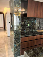 Nouvelle Arrivée : Plans de travail en Quartzite Naturel, Carreaux de sol modernes de luxe pour villas, Dalles de granit Labradorite bleue