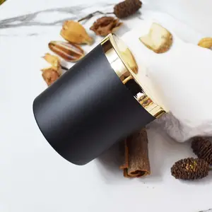 9盎司蜡烛罐定制黑色包装个性化玻璃蜡烛杯现代豪华奉献环保蜡烛药剂师器皿
