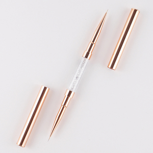 Pinceau liner 3D pour nail art, manche métallique or rose, poils en nylon, pinceau fin pour détails 5/7/9mm pour la décoration en salon - Product Image 2
