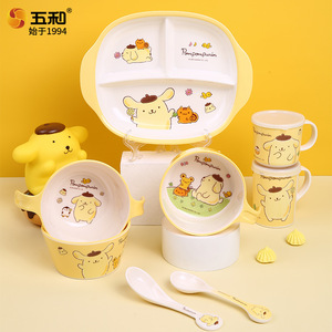 Pompompurin Kids Bowl Melamine Bpa Free Food Grade Round Cartoon Design For Children Mealtime - Product Image 4