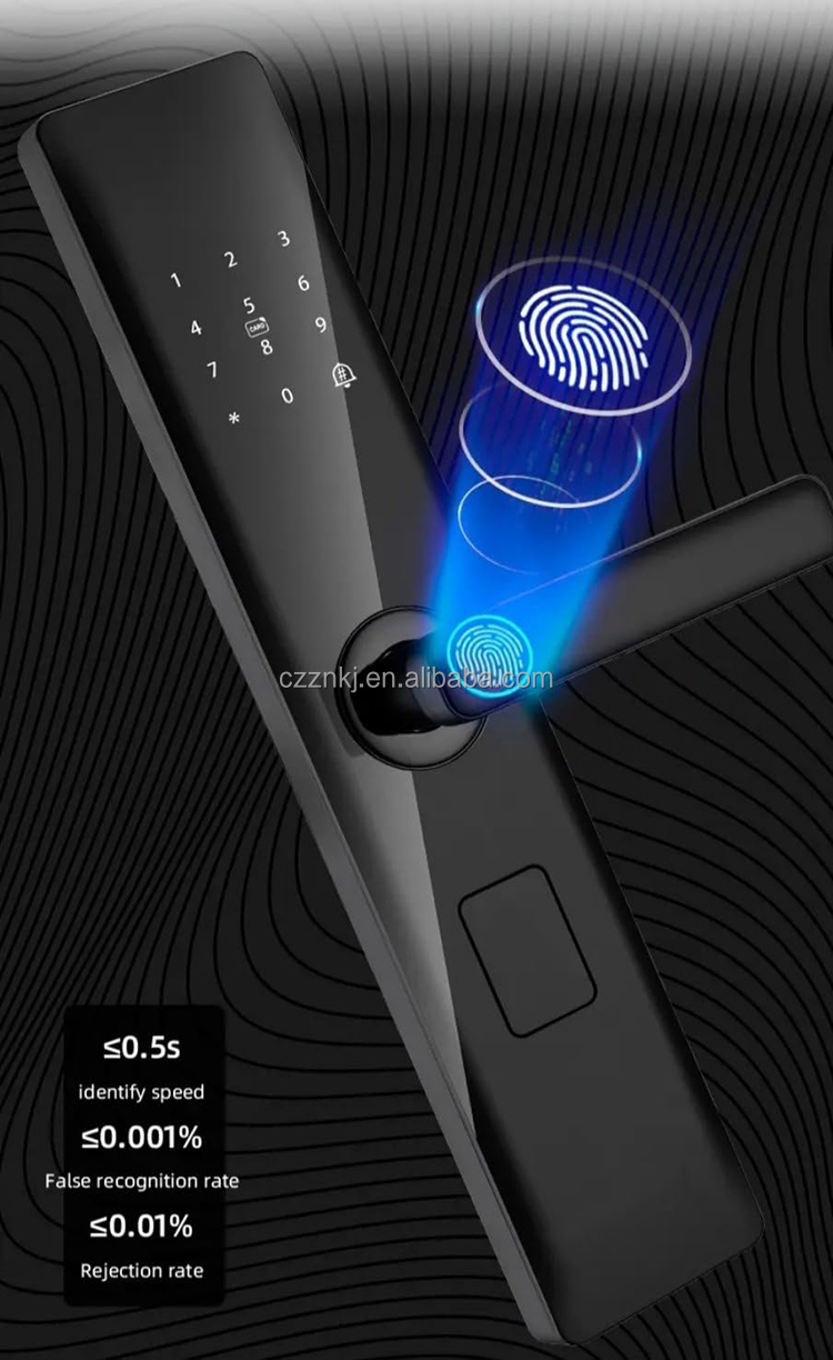 Smart Fingerprint Digital Handle Locks Ttlock TZ16B Waterproof Electronic WiFi Aluminum Alloy Memory Card High Security 9 Groups · image 6