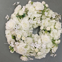 Composition florale artificielle en tissu blanc martien, chemin de table pour mariage, banquet, décoration de centre de table FZH-22