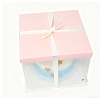 4/6/8/10/12 Zoll Kuchenbox mit Band Transparente Kuchenbox Geburtstag Quadratische Kuchenbox Kleine Transparente Kuchenbox mit Individuellem Logo