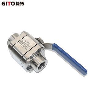 Válvula de Bola de Alta Presión GITO de Acero Inoxidable, Forjada, de Paso Directo, Roscada, de Tres Piezas - Product Image 3