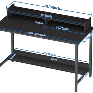 Mesa de Computadora de Madera con Estructura de Metal y Soporte para Monitor, Convertible, para Dormitorio o Sala de Estar - Product Image 3