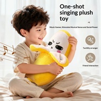 Piano interactif créatif et unique à détection de mouvements en forme de banane, jouet en peluche souple pour la musique parent-enfant, rembourré en coton PP