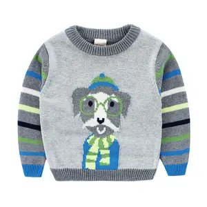 Новый продукт, детский формальный шерстяной пуловер для мальчиков с мультяшным рисунком