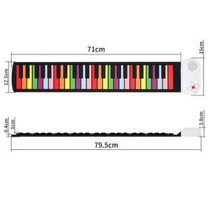 49-Key flessibile Roll-Up arcobaleno pianoforte per la casa e l'aula di insegnamento per bambini giocattolo strumento musicale - Product Image 3