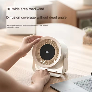 Mini ventilateur USB avec structure à sept pales et écran tactile numérique, ventilateur de bureau compact pour le refroidissement personnel - Product Image 3
