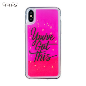 CTUNES Neon Sand Quicksand Glitter Flüssigkeit Fluorescent Glow in <span class=keywords><strong>The</strong></span> Dark Custom Telefon Fall Für iPhone X Xs - Product Image 1