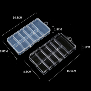11 Grid <b>Storage</b> <b>Box</b> Nail Crystal Rhinestone Acrylic Tip Empty Rectangle Container Salon Manicure Bead Stone Organizer <b>Tool</b> - Product Image 3