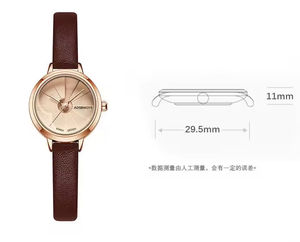Reloj de moda para mujer, reloj de disco pequeño con correa de cuero marrón vintage - Product Image 6