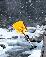 Pelle à neige légère et portable, professionnelle, pour le camping, les situations d'urgence en voiture, la survie, en aluminium, pliable, droite