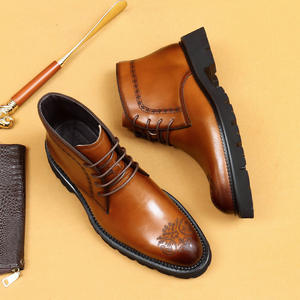 Botas profesionales de oficina para hombre de marca personalizada, con suela gruesa, cierre de cordones, transpirables y ligeras, de cuero. - Product Image 3