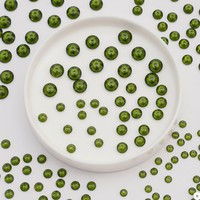 Cuentas de diamantes de imitación de resina epoxi de olivino fresco de 5 mm con parte trasera plana y orificio central para coser, para la fabricación de colgantes en forma de lágrima y accesorios de joyería
