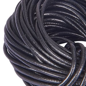Hobbyworker 2mm 3mm Genuine Black Round Cowhide <strong>Leather</strong> Cord <strong>Strips</strong> for Jewelry Bracelet Necklace Making 10m - Product Image 4