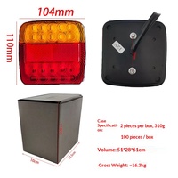 Bestseller 26 LED Rouge Jaune Bicolore 12V Universel pour Voiture 110x104mm Camion Remorque Feu Arrière Frein Plaque d'Immatriculation