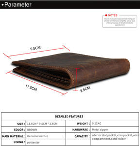 Andong Leather Short Wallet <b>Purse</b> <b>for</b> <b>Men</b> Genuine Cow Leather Retro Fashion Card Holder Slim Crazy Horse - Product Image 3
