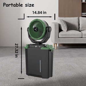 屋外家庭用3段階風量調節10インチAC/DCファン充電式ファン水冷ファン10000mAh 8L水タンク付きリモコン - Product Image 2