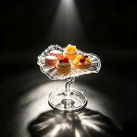 Plateau de présentation en verre borosilicate fait main de style nordique, durable, pour desserts, idéal pour les fêtes d'anniversaire et les tables de Noël