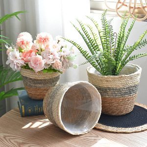 Gran oferta 2026, cestas de flores tejidas para plantas, macetas, bonsái, Cestas tejidas creativas, cestas de plantas tejidas de ratán, decoraciones - Product Image 3