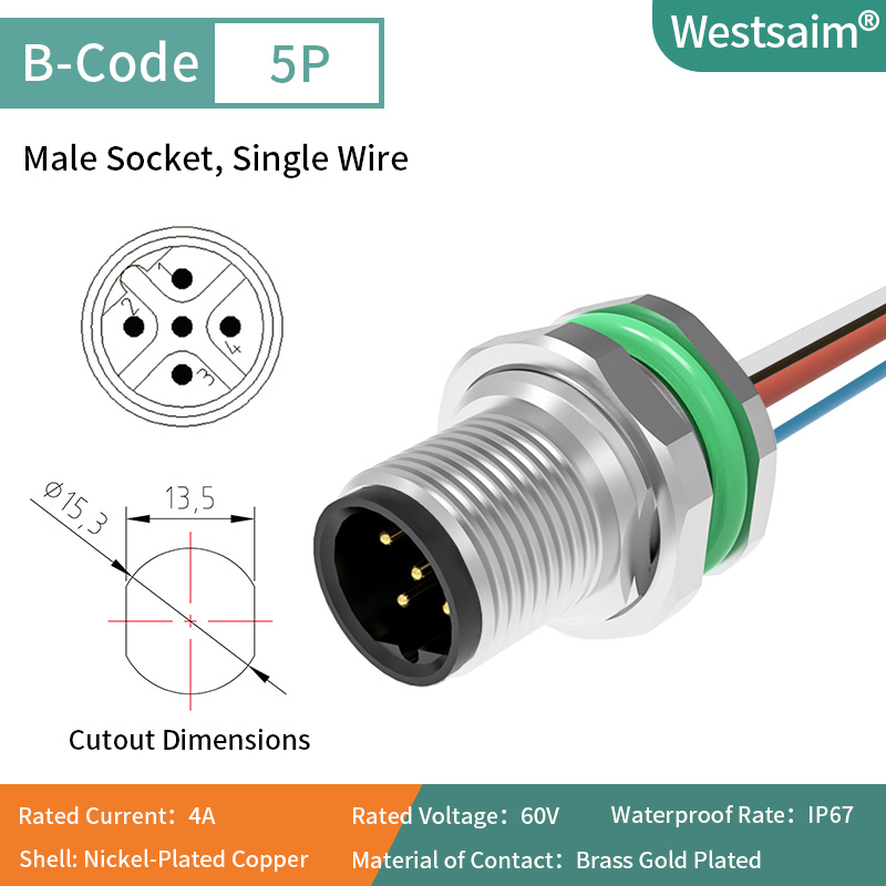 M12-B-5P male PG9