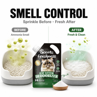 Polvo Desodorante para Arena de Gatos al por Mayor, Eliminador Natural de Olor a Orina, Desodorante para Areneros, Control de Olores, Venta al por Mayor, Fábrica OEM