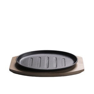 Sartén Ovalada <span class=keywords><strong>para</strong></span> parrilla Sizzler, sartén <span class=keywords><strong>de</strong></span> <span class=keywords><strong>hierro</strong></span> <span class=keywords><strong>fundido</strong></span> con base <span class=keywords><strong>de</strong></span> madera, juego <span class=keywords><strong>de</strong></span> cocina <span class=keywords><strong>de</strong></span> metal y juegos <span class=keywords><strong>de</strong></span> platos chisporroteantes - Product Image 5