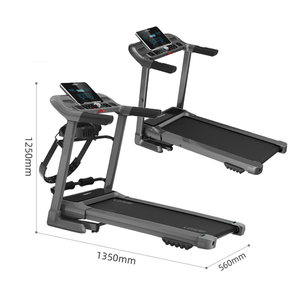 Tapis roulant pliable multifonction silencieux pour usage domestique, fitness aérobie avec test de fréquence cardiaque et écran LED, type à entraînement électrique - Product Image 2