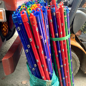 Manche de balai en bois enduit de PVC ASIAWOOD avec tête en plastique à poils festonnés, pelle multifonctionnelle pour le nettoyage des toilettes et des sols - Product Image 3
