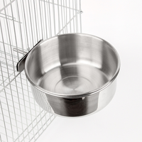 Cage suspendue en acier inoxydable pour animaux de compagnie, bol à eau amovible pour oiseaux, mangeoires pour perroquets