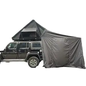 Remaco China Manufactured Hot Selling 4 Person Aluminum Black Hardtop Dachzelt Hardshell Roof Top Tent With Annex Room