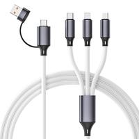 Câble de charge multi-USB, connecteur de charge rapide 6 en 1 avec adaptateur Type C/Micro/IOS pour tous les smartphones