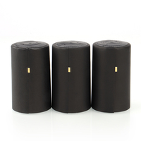 Capsules thermorétractables en PVC noires mates personnalisées avec languette déchirable