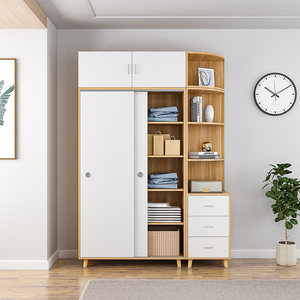 Lemari Pakaian Kamar Tidur Modern Lipat Multi Lapis Geser Lebar 1.0m - Product Image 3