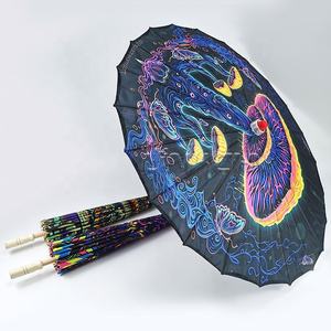 Paraguas de bambú de varios tamaños personalizados, sombrilla de tela de seda para despedida de soltera - Product Image 2