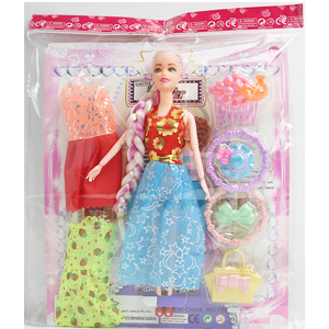 Vente en gros de poupées en PVC élégantes de 28 cm avec de longues tresses, tenues douces et interchangeables, cadeau pour filles - Product Image 2