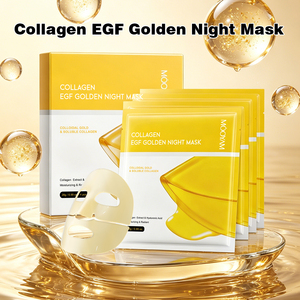Mascarilla Facial Nocturna Dorada con Colágeno EGF de Marca Privada OEM, Textura de Gel Hidratante para Reparación Diaria de la Piel, en Caja - Product Image 1