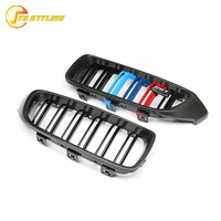 Revêtement de calandre avant en fibre de carbone véritable pour BMW Série 4 F32 F33 F36 & F82 F83 M4 & F80 M3 2014+ 2 pièces garnitures de calandre en carbone sec