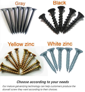 Drywall <b>Screws</b> Gray Black Yellow Zinc White Zinc Coated Carbon Steel Pan Head Coarse Thread Metric Size - Product Image 1
