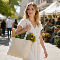 Sac de rangement à bandoulière personnalisé avec logo imprimé, sac fourre-tout en toile de coton écologique réutilisable, sac de shopping design